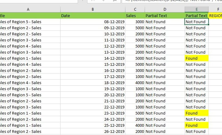 Excel: si la celda contiene ejemplos de fórmulas