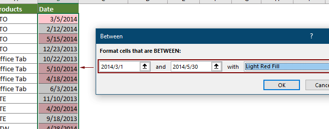 ¿Cómo resaltar celdas entre dos fechas en Excel?