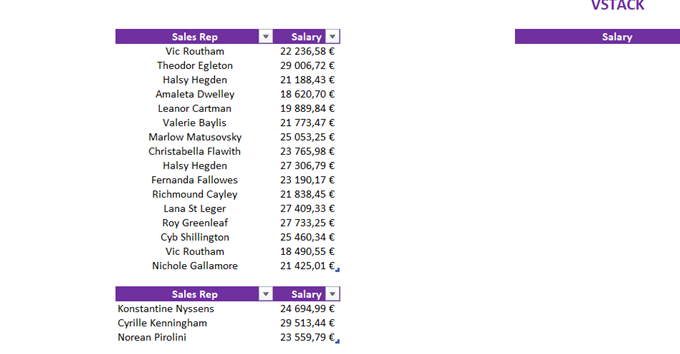 Cómo utilizar las nuevas funciones VSTACK y HSTACK de Excel