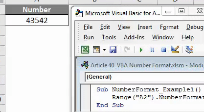 Formato de número VBA |
