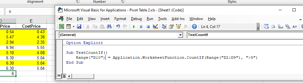Funciones VBA CONTAR.SI y CONTAR.SI - Auto VBA