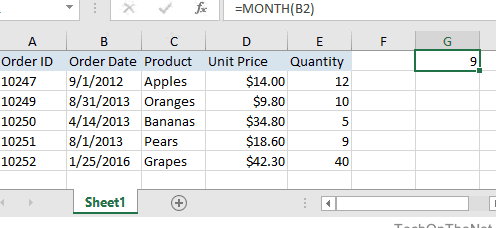 MS Excel: Cómo utilizar la función MES (WS, VBA)