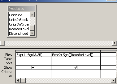 MS Access: función de señal