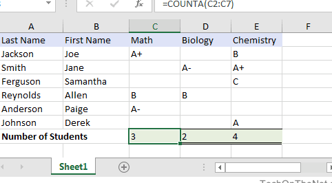 MS Excel: Cómo utilizar la función CONTAR (WS)