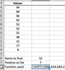 Utilice la función COINCIDIR en Excel para encontrar la posición de un valor en...