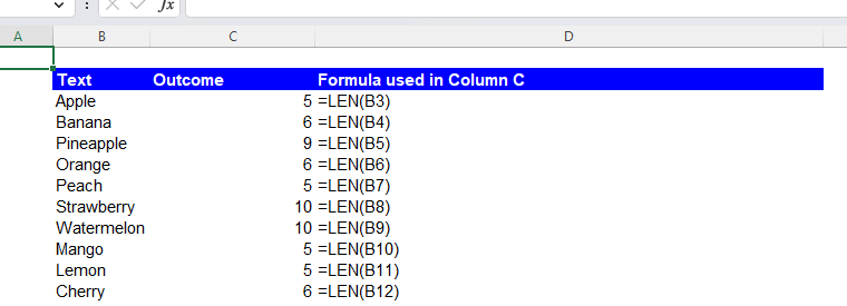 Función LEN en Excel: explicada |