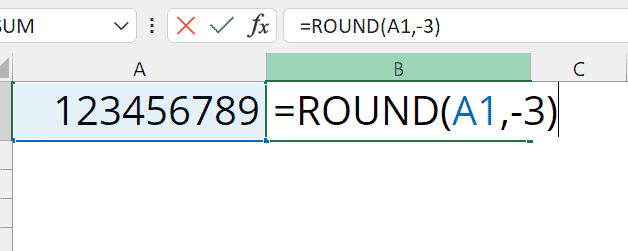 Redondear un número al 1000, 100 y 10 más cercano / Fórmula de Excel