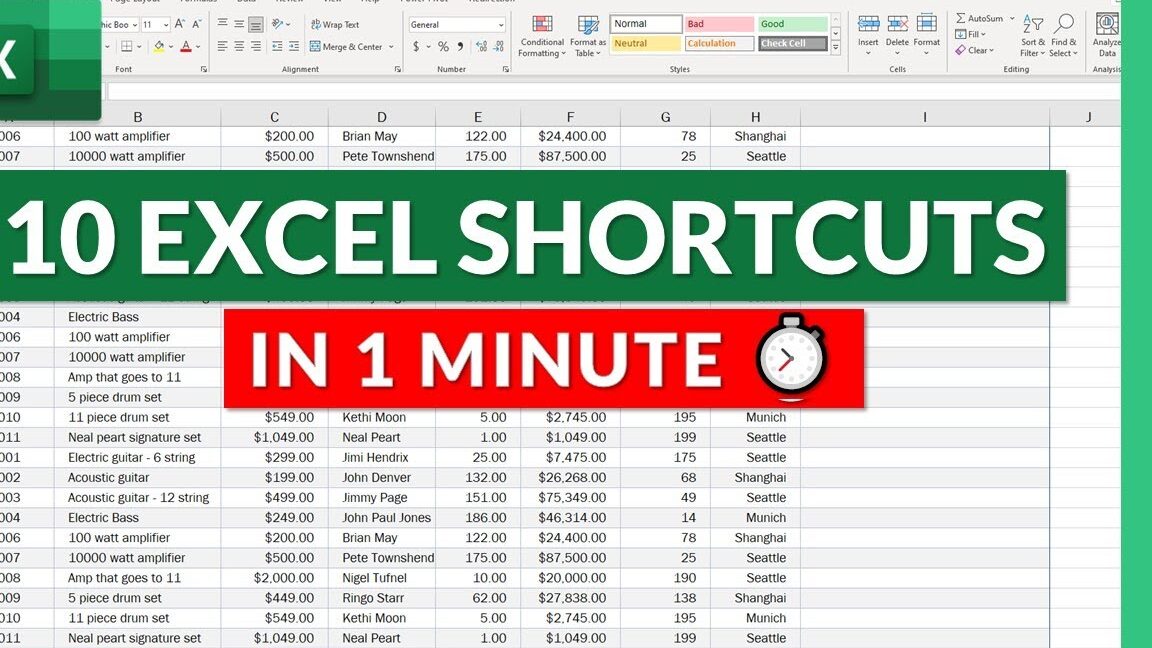 Los 10 mejores atajos de teclado de Microsoft Excel en 1 minuto ⏱ |