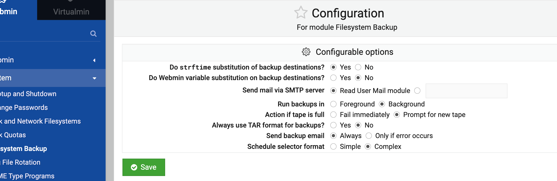 Copia de seguridad del sistema de archivos |