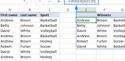 Función ÚNICA de Excel: la forma más rápida de encontrar valores únicos