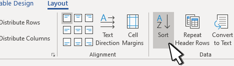 Ordenar el contenido de una tabla - Soporte técnico de Microsoft