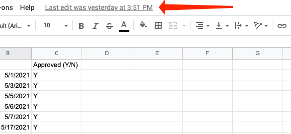Cómo verificar el historial de versiones en Google Sheets